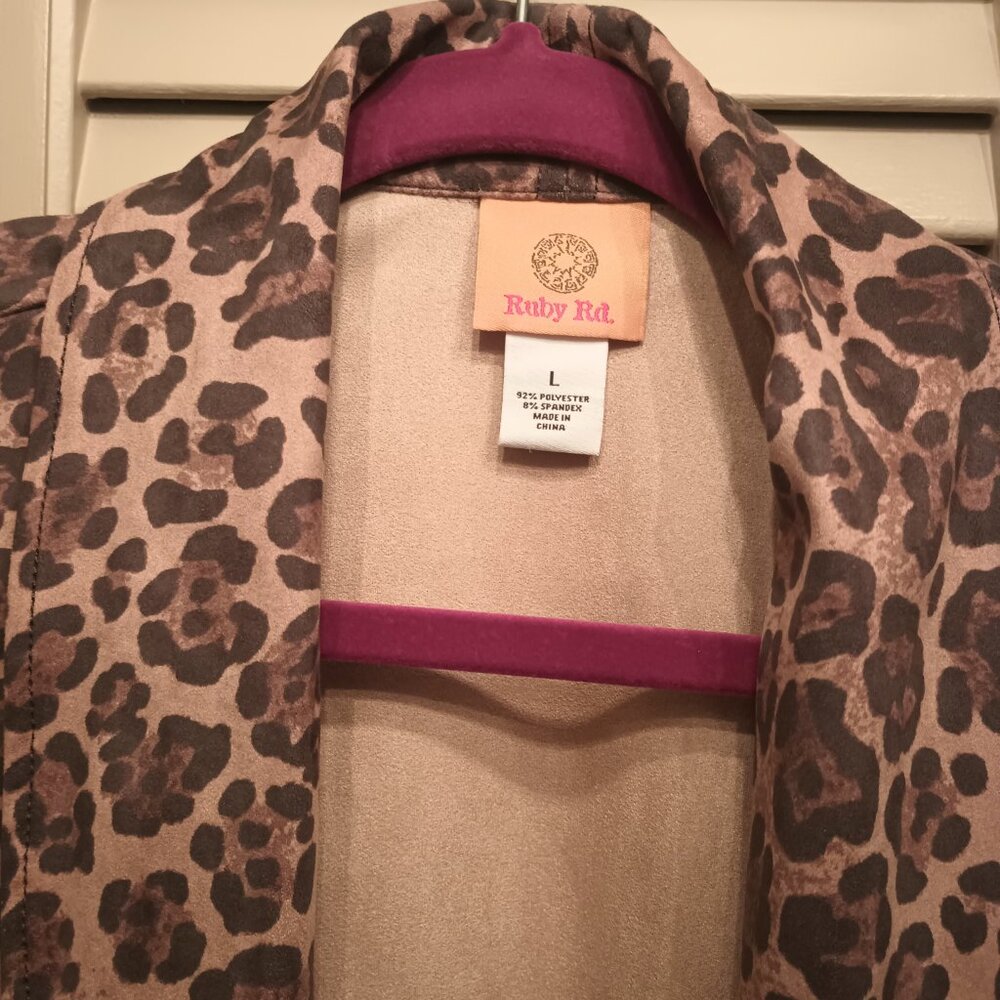 Ruby Road Wild Mix Leopard Print Blazer Size L. N… - image 4